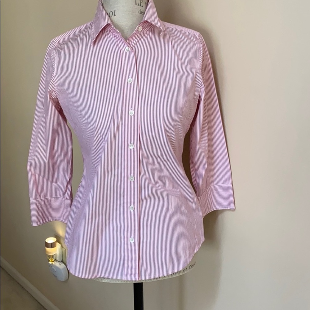 J.Crew button down pink stripe blouse size small